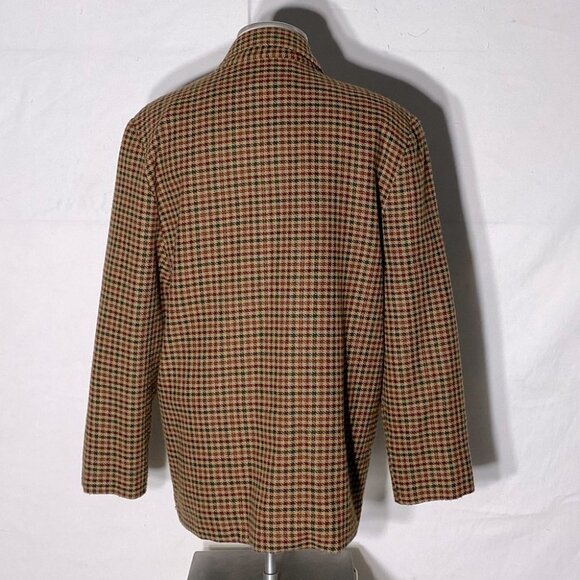 Vintage Traditions tan burgundy houndstooth blazer 14. - Picture 4 of 13
